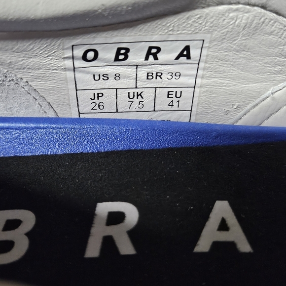 OBRA canvas white n blue slip ons size 8 mens main image 6
